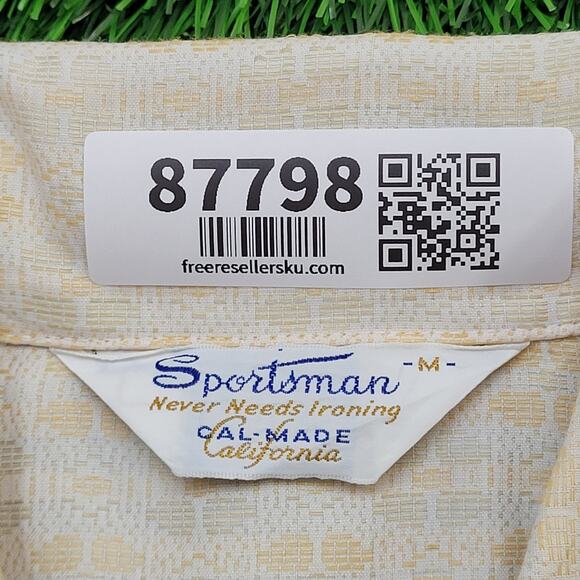 Vintage 70s Sportsman Dagger Collar Textured Shirt Medium 22x28 USA Polyester - Picture 9 of 11